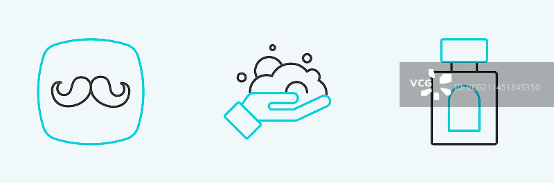 线性须后水理发店和剃须泡沫图片素材