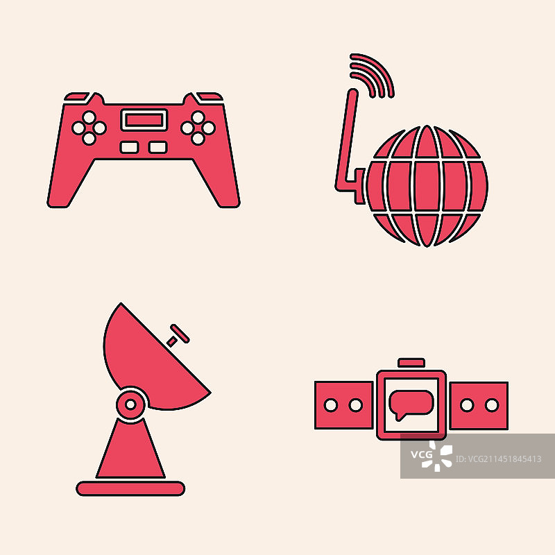 智能手表、游戏手柄、社交网络和雷达图片素材