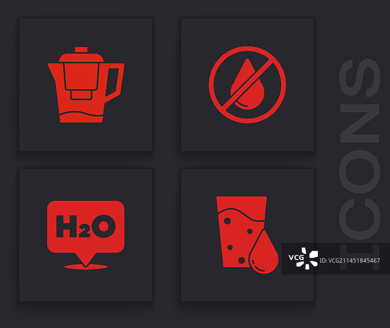 玻璃水具与滤水壶水滴图片素材