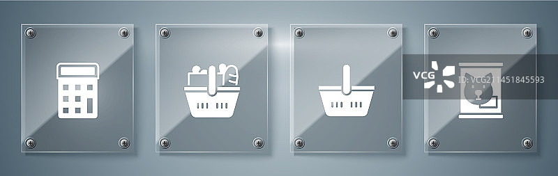 罐头食品购物篮组合图片素材