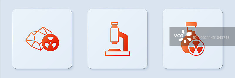 显微镜、放射性物质和试管图片素材