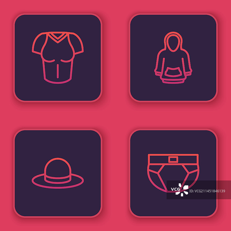 男人T恤帽子连帽衫线稿图片素材