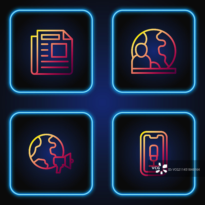 手机录音世界新闻图标图片素材