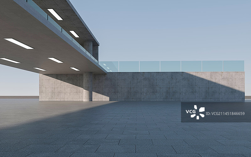 傍晚空旷的现代建筑场地图片素材