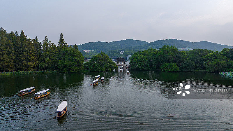 杭州西湖曲院风荷玉带晴虹 玉带桥图片素材