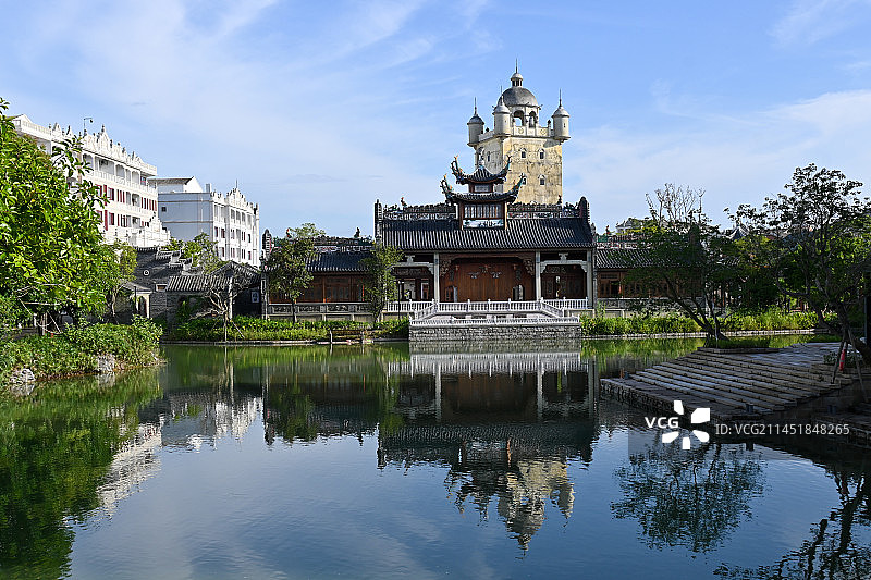 江门赤坎古镇岭南水乡分光图片素材