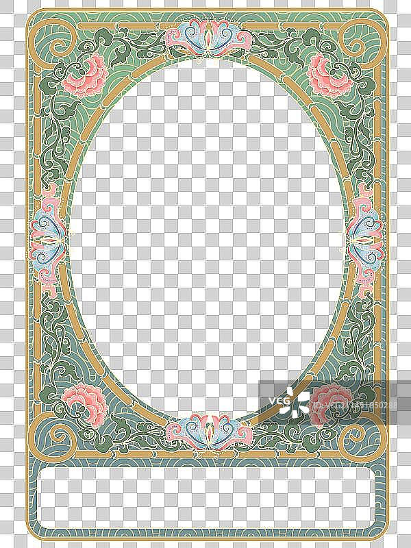 复古花纹画框图片素材