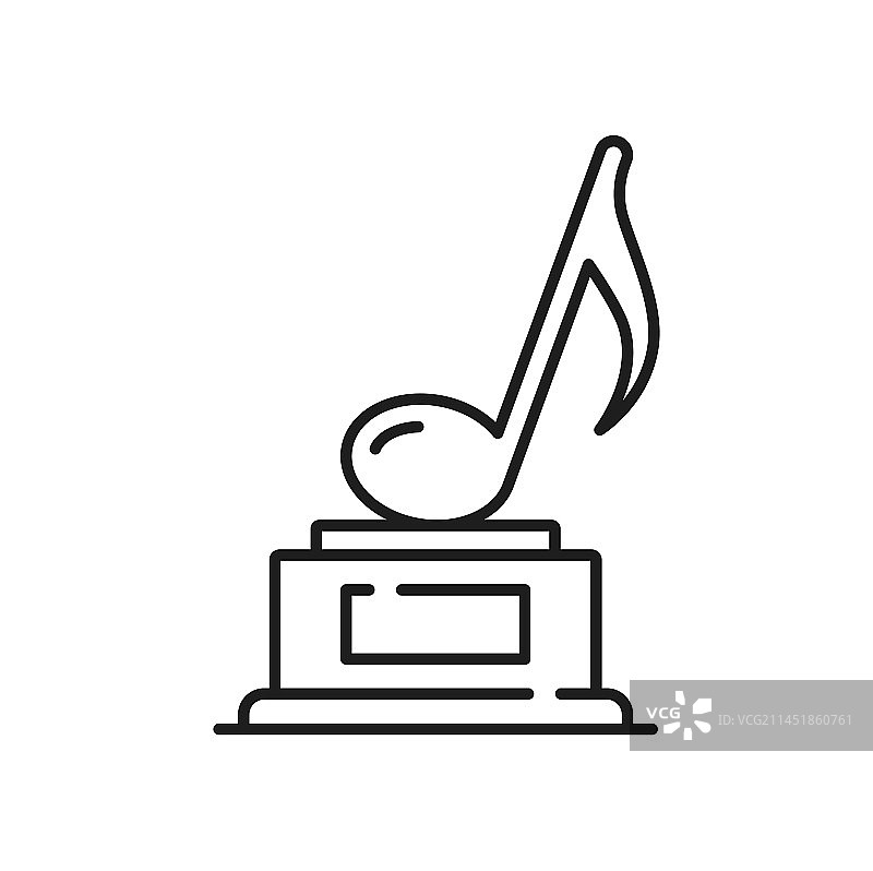奖杯音乐奖线条图标，音乐符号图片素材