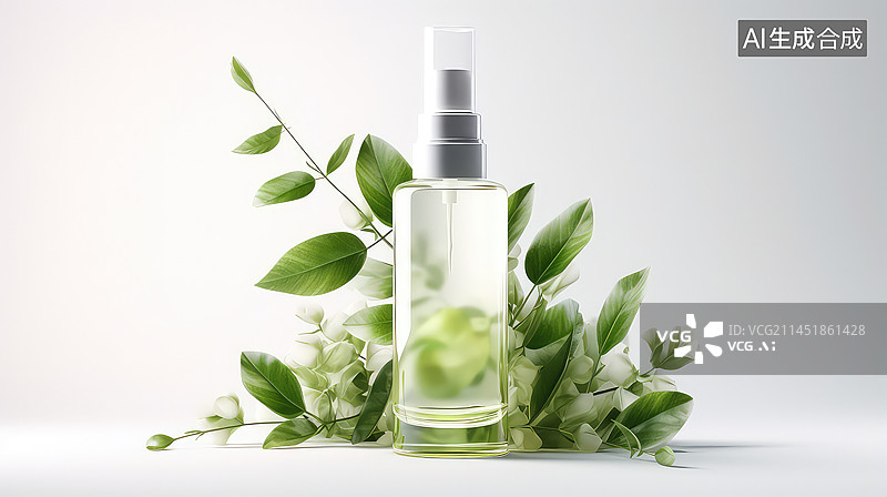 【AI数字艺术】植物精华与化妆品广告图片素材