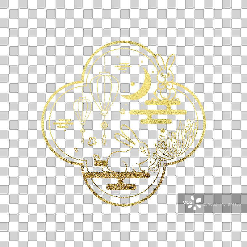 中秋鎏金装饰图片素材