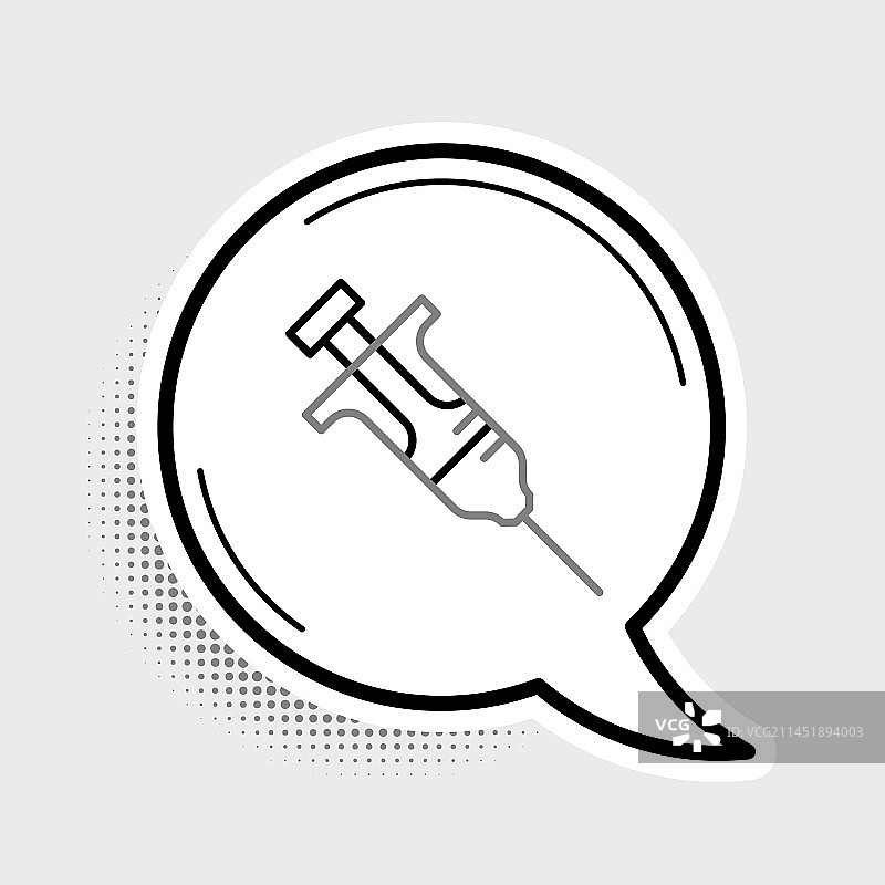 灰色背景上的线条注射器图标图片素材