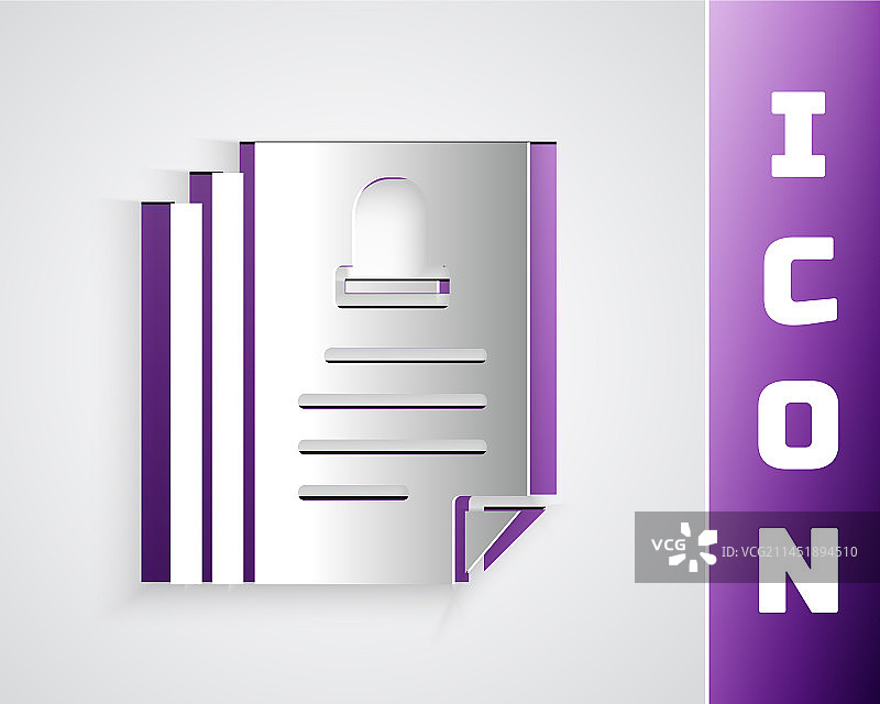 剪纸风格死亡证明图标，灰色背景图片素材