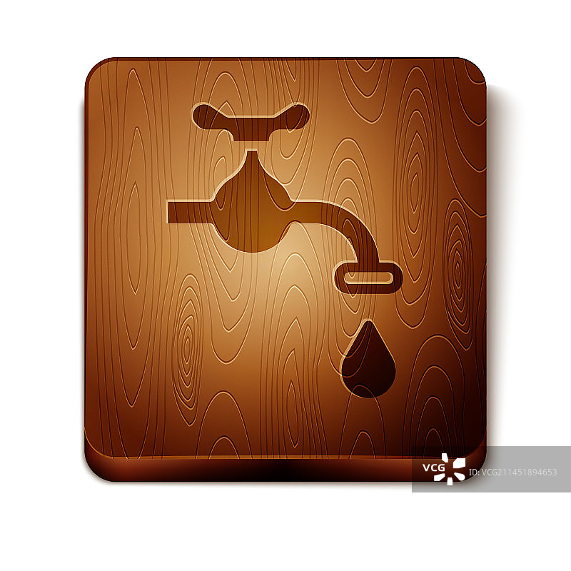 带有水滴图标的棕色水龙头图片素材