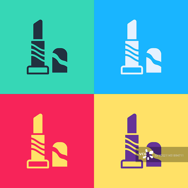 波普艺术风格的口红图标图片素材