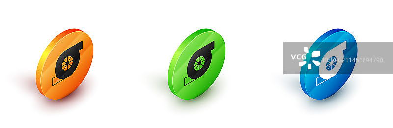 2.5D汽车涡轮增压器图标图片素材