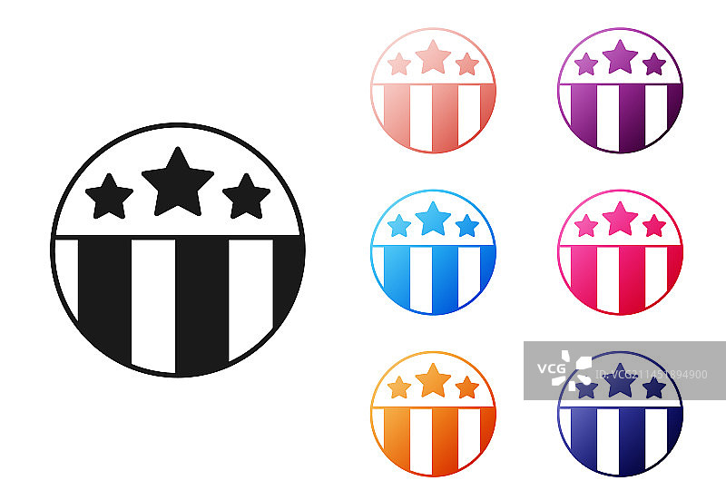 白色背景上的黑色星星奖牌图标图片素材