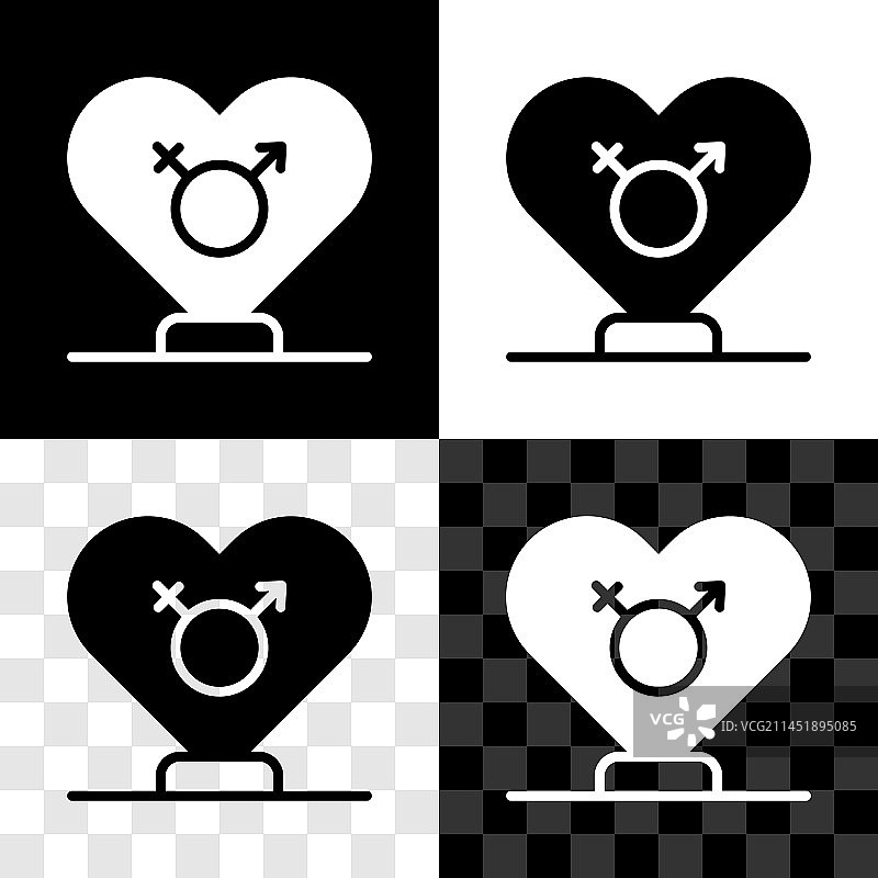 黑白背景上的性别符号图标图片素材