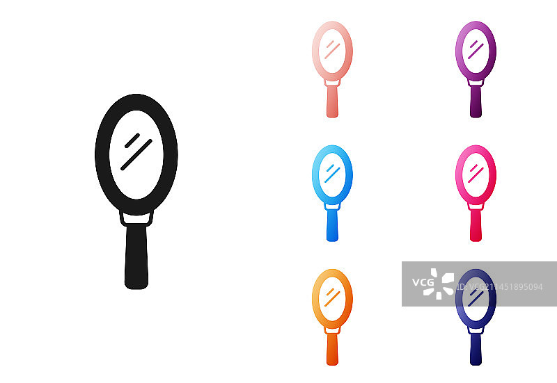 白色背景上的黑色手镜图标图片素材