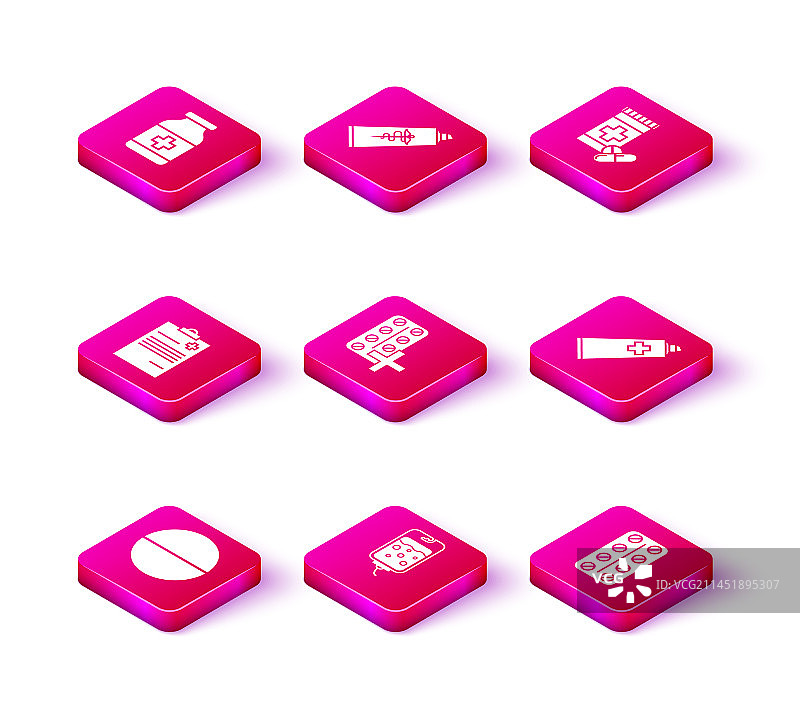 药丸或药片与输液袋医疗用品图片素材