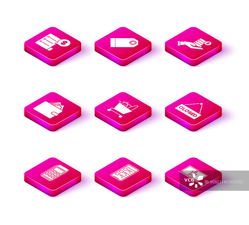 POS终端购物车和食品屏幕套装图片素材