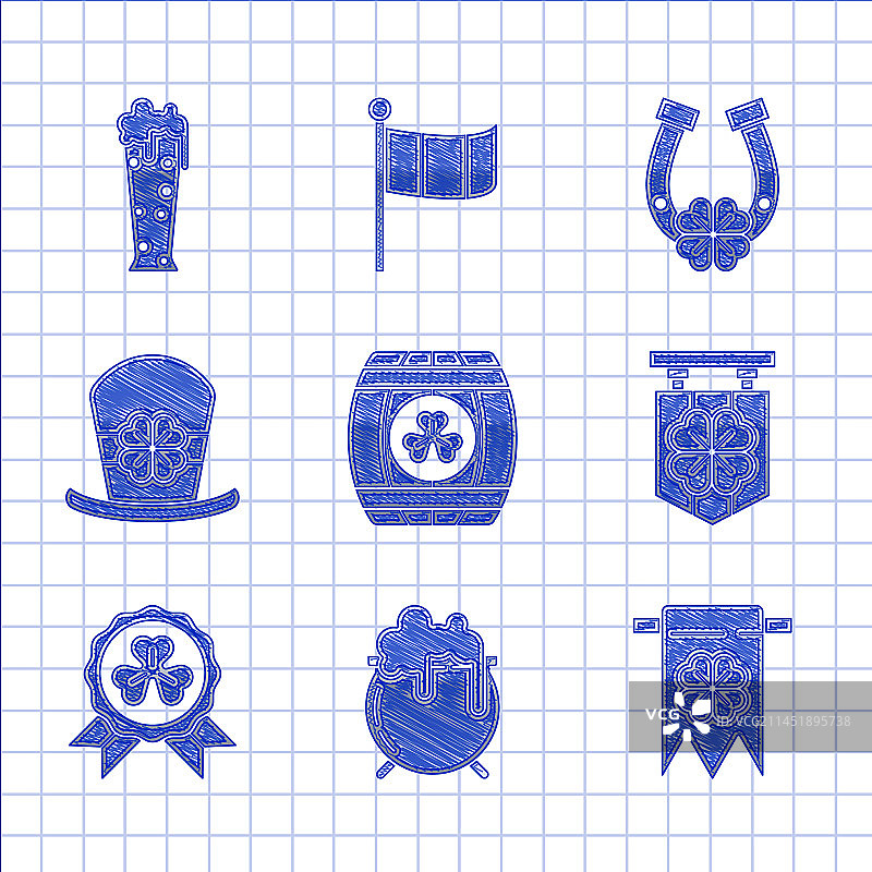 木制桶四叶草女巫套装图片素材