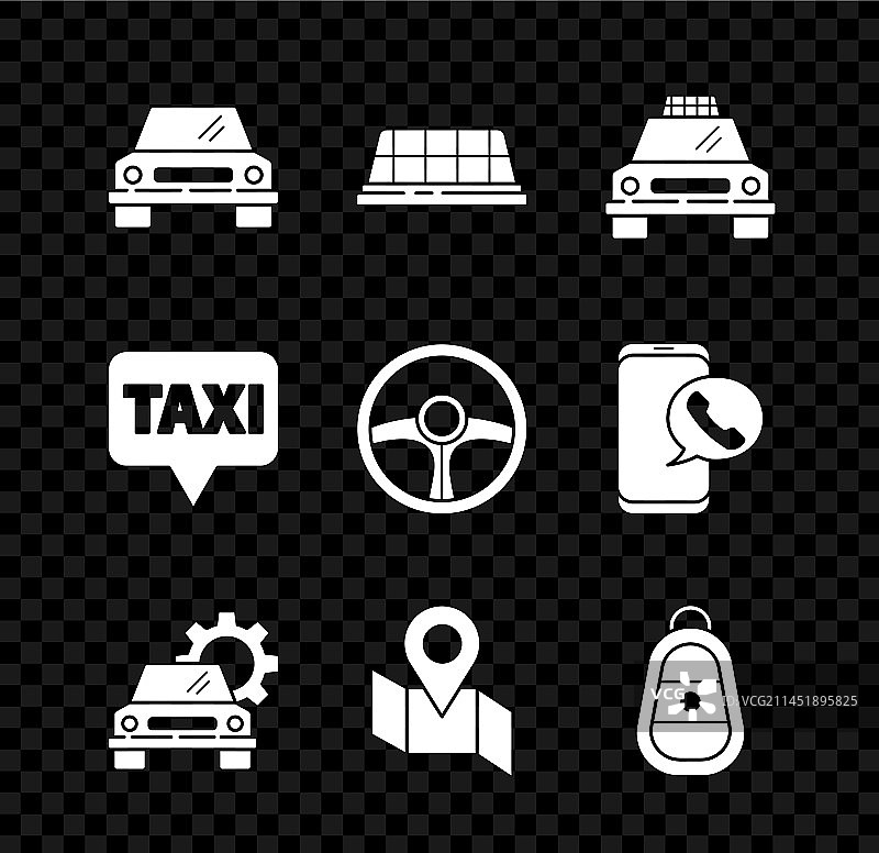 汽车出租车车顶服务折叠地图图片素材