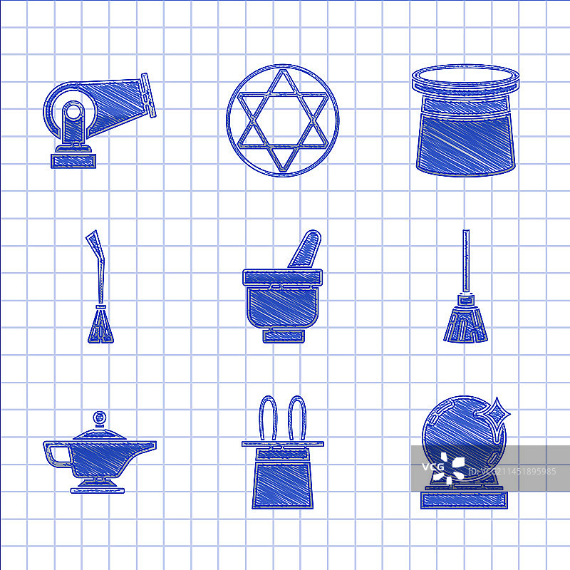 魔法研钵、魔术师帽、兔子系列图片素材