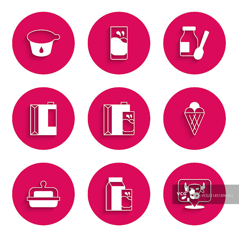 牛奶、酸牛奶包装纸盒、奶牛头、冰块图片素材