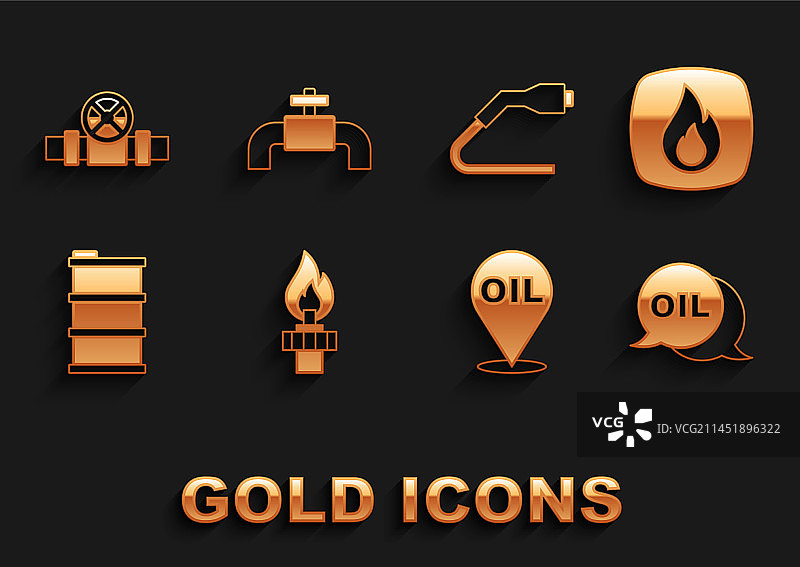 石油钻井平台与火焰图片素材