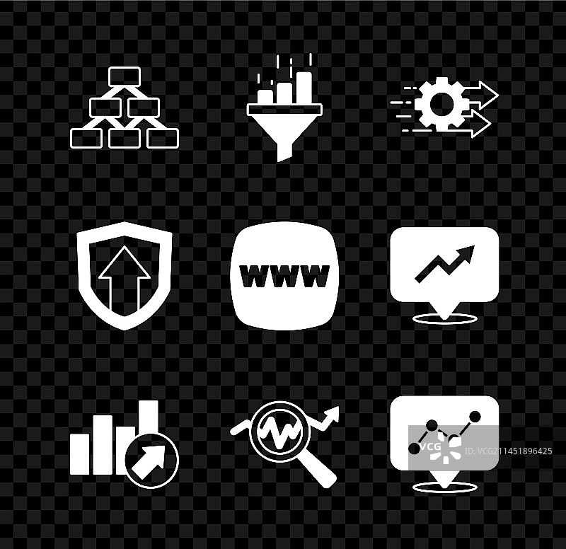 层级组织结构图销售漏斗图设置图片素材