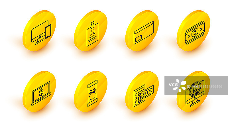 电脑显示器与英镑符号线性组合图片素材