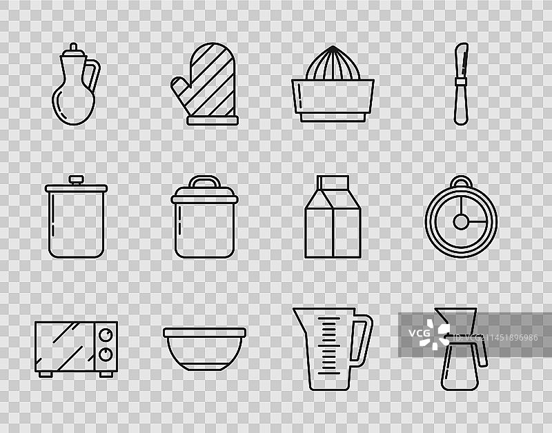 微波炉量杯柑橘线条图标图片素材