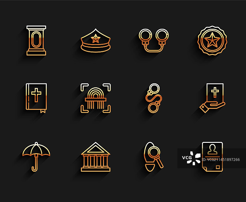 雨伞法院大楼舞台线性图案图片素材