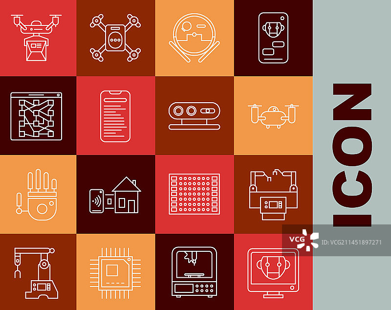 无人机组装线机器人线条图片素材