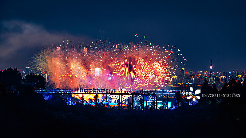 成都大运会烟花秀图片素材