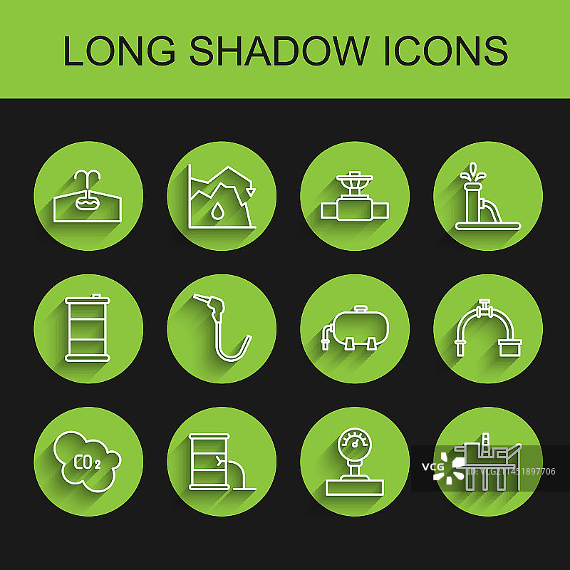 云端石油泄漏二氧化碳排放线稿图片素材