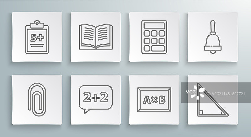 书籍、线条与数学公式元素图片素材