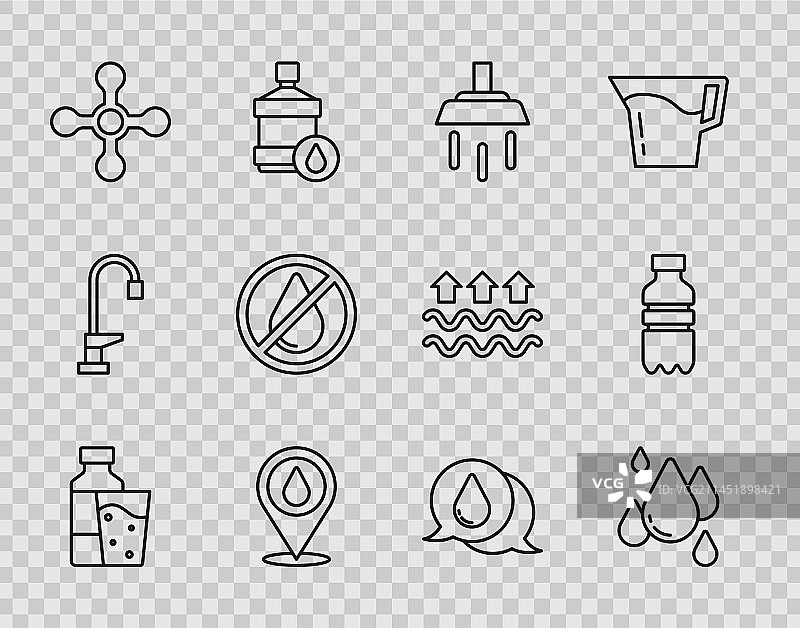 矿泉水瓶和玻璃水滴图片素材