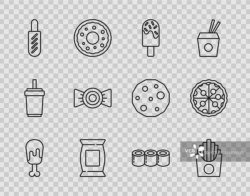 鸡腿、土豆和盒装炸薯条组合图片素材