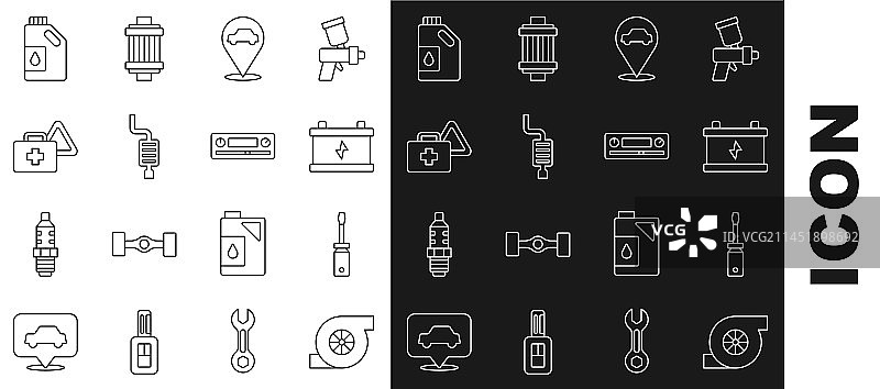 线稿汽车涡轮增压器螺丝刀图片素材