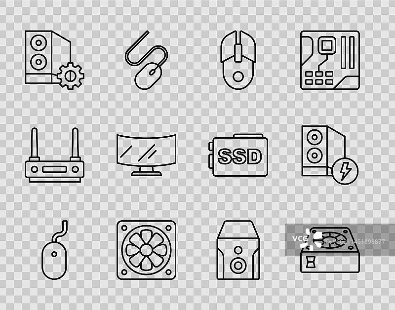 电脑鼠标散热器和电脑机箱图片素材