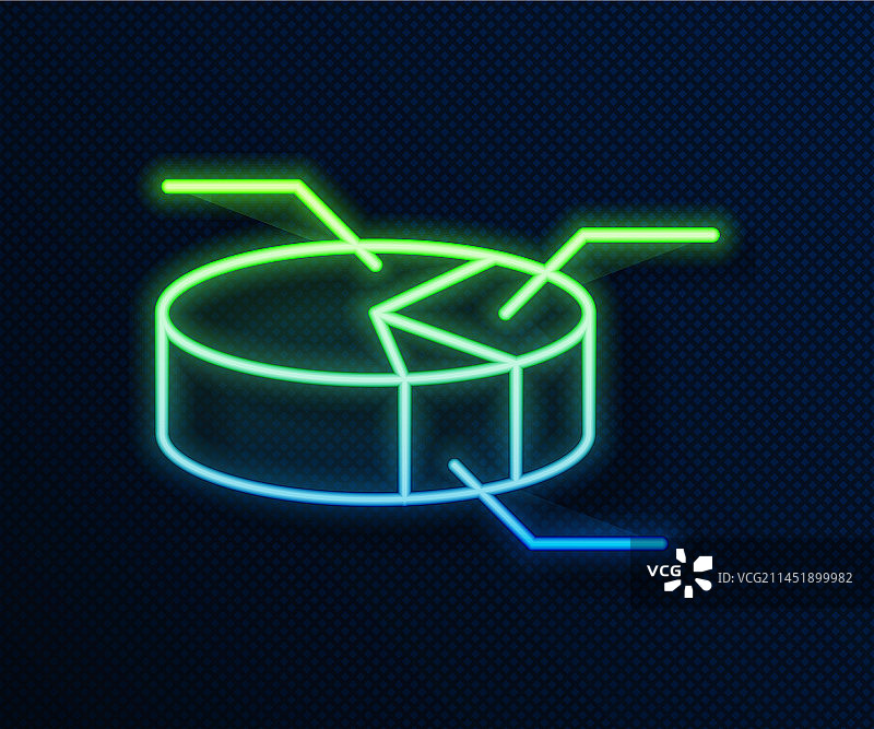 发光的霓虹灯线条饼图信息图表图标图片素材