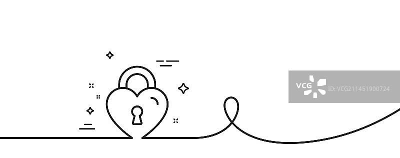 爱情锁线条图标：蜜月桥储物柜标志图片素材