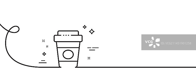 外卖咖啡线性图标，热拿铁杯标志图片素材