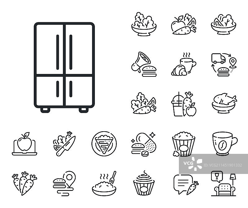 双室冰箱线性图标图片素材