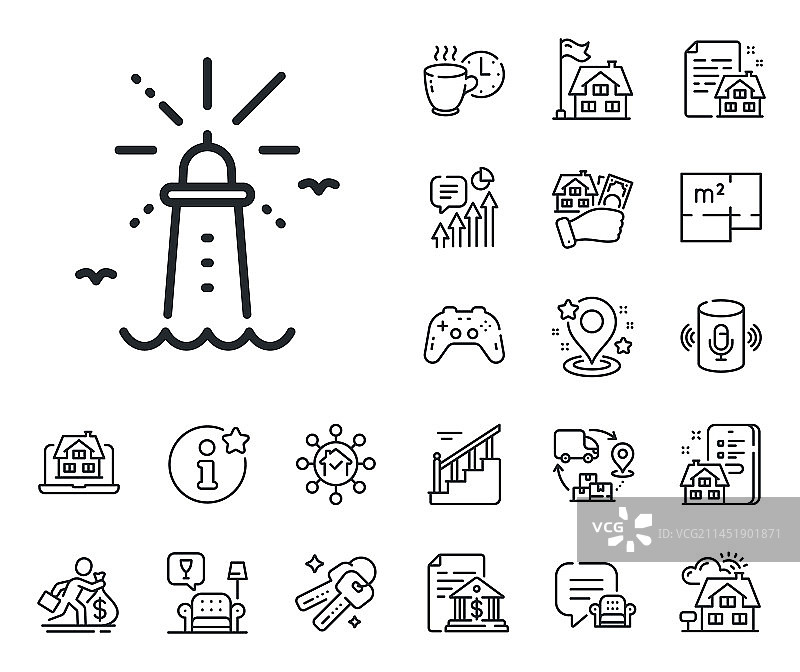 灯塔线图标烽火台标志图片素材