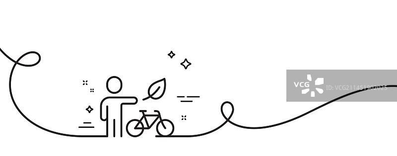 环保自行车线条图标：城市自行车交通标志图片素材