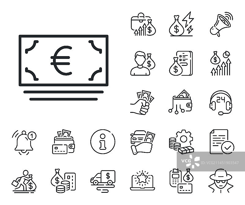 现金货币线条图标银行货币现金图片素材