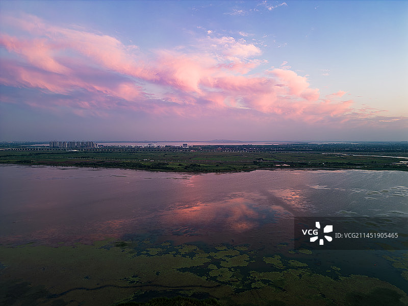常州市金坛区风光晚霞图片素材
