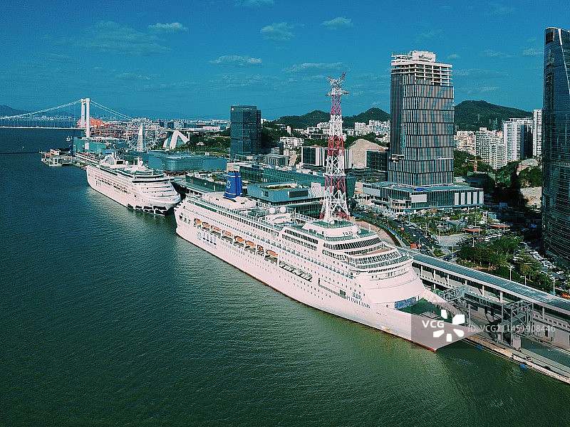 厦门国际邮轮城邮轮航拍图片素材